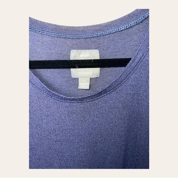 💋WOMEN’S AERIE COLD SHOULDER LONG SLEEVE TOP SIZE XSMALL NAVY BLUE IN COLOR‎ - Picture 6 of 8